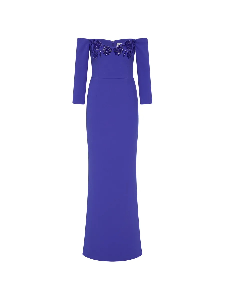 декорированное платье макси Evolet с открытыми плечами 2