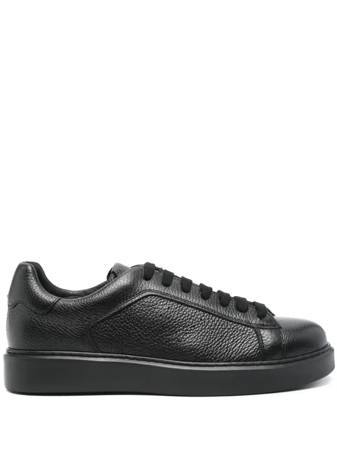 grained-leather sneakers