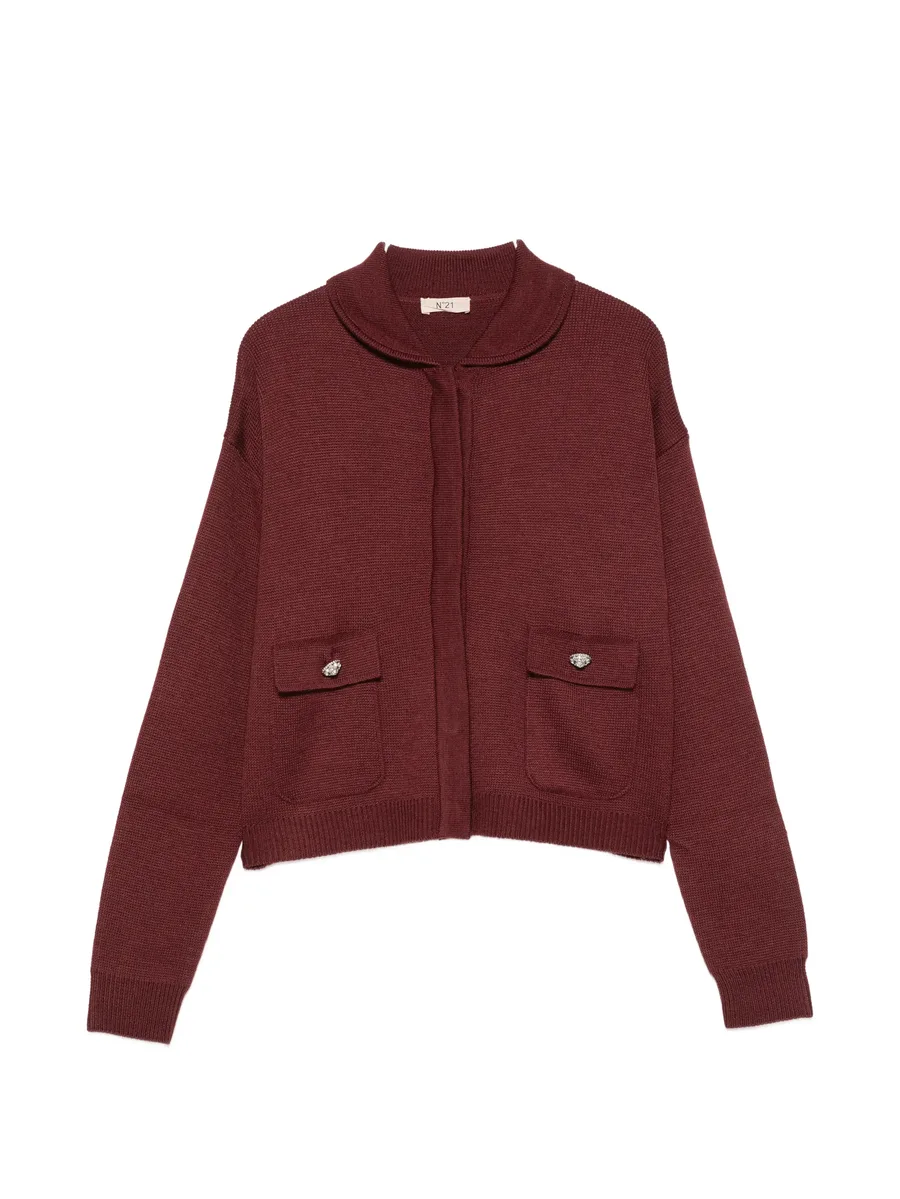 crystal-embellished Peter Pan-collar cardigan 1
