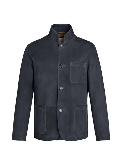 buttoned suede jacket