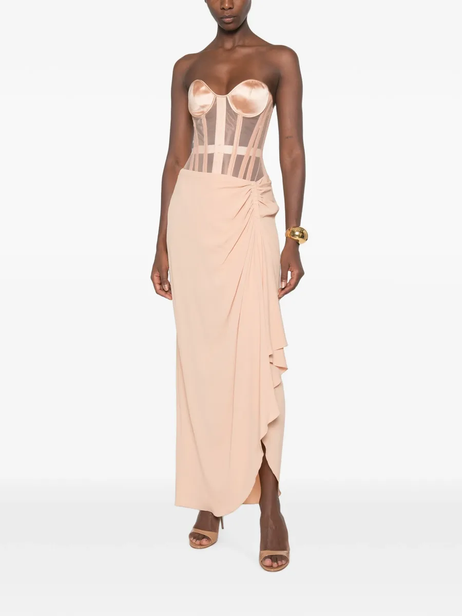 draped button-detail skirt 2