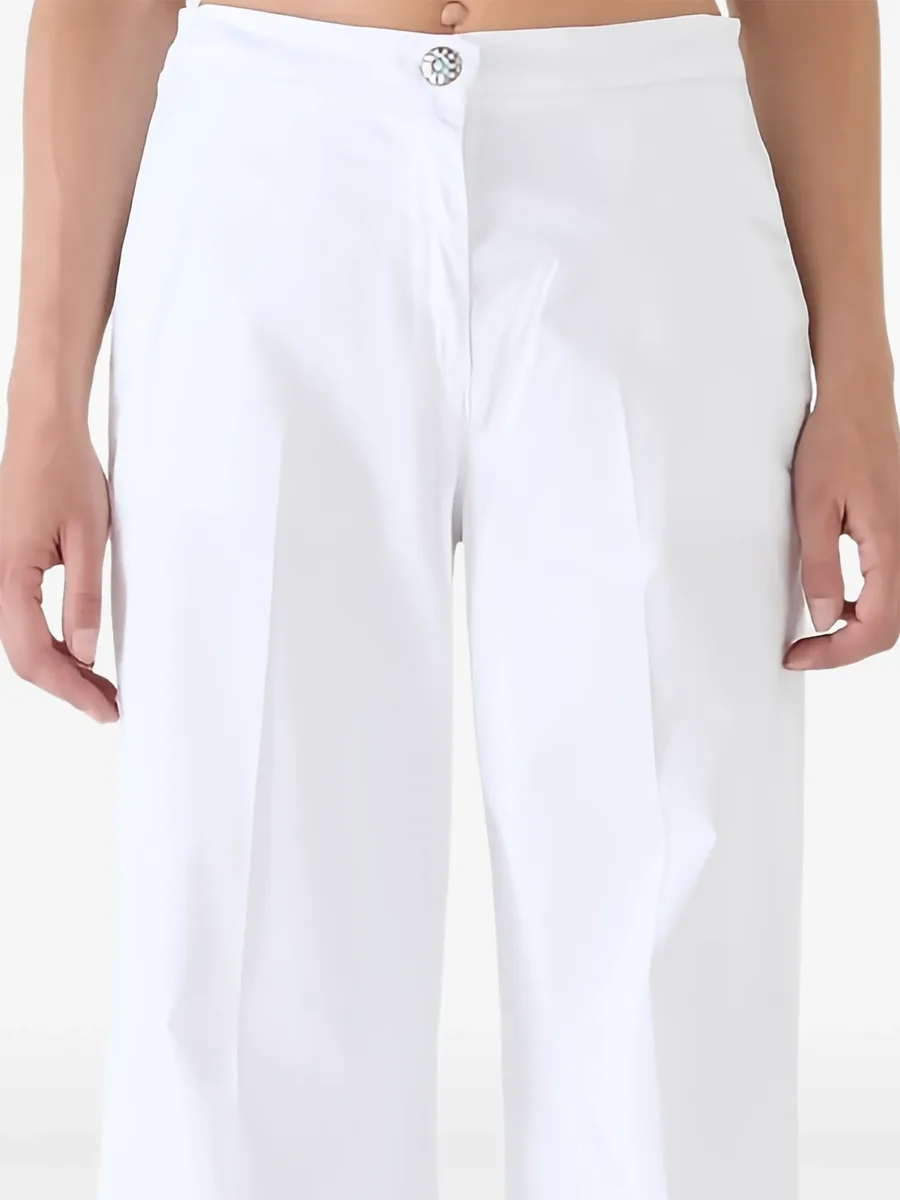 flower-button flared trousers 2