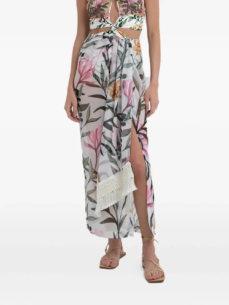 floral fringed maxi skirt 1
