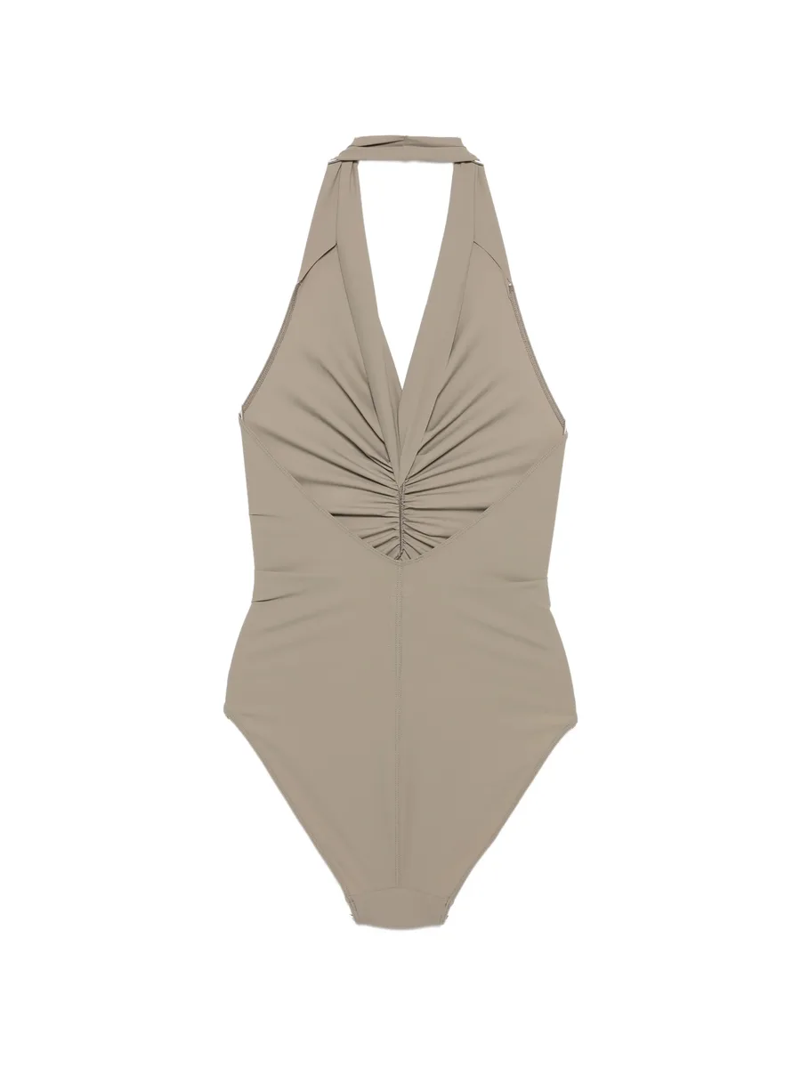 draped halterneck swimsuit 3