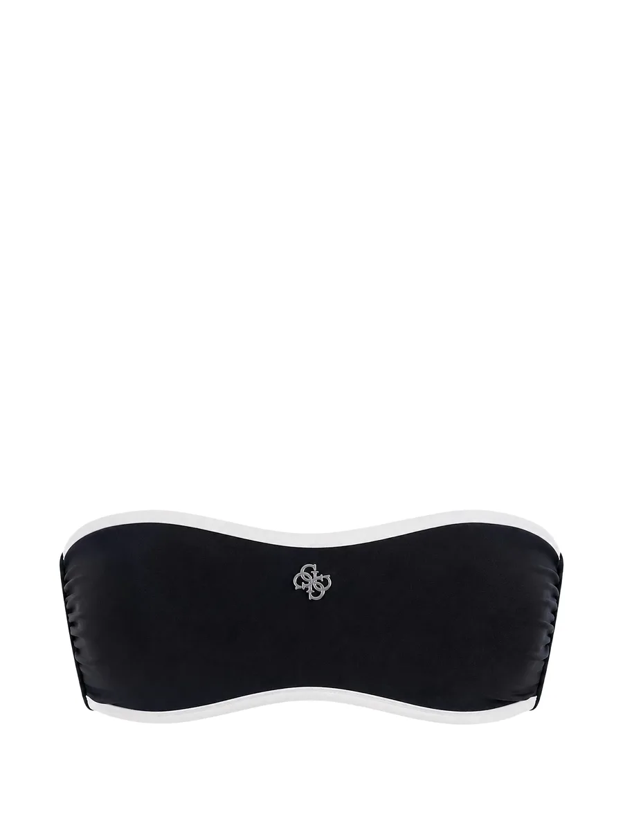 contrast-trim logo-plaque bikini top 1