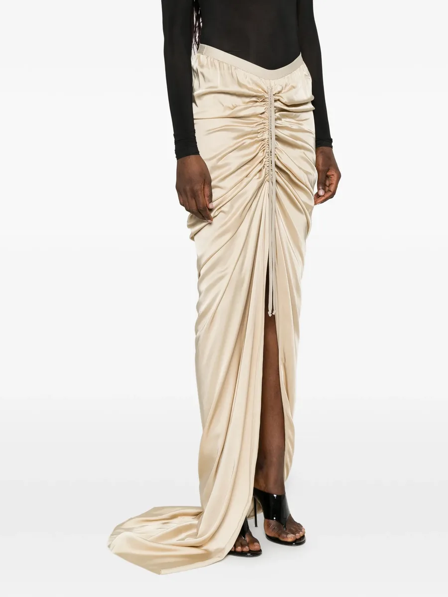 длинная юбка асимметричного кроя с драпировкой 6