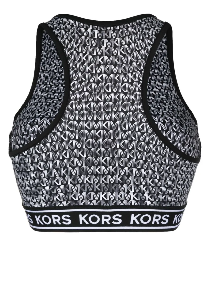 monogram-print zip-up bikini top 3