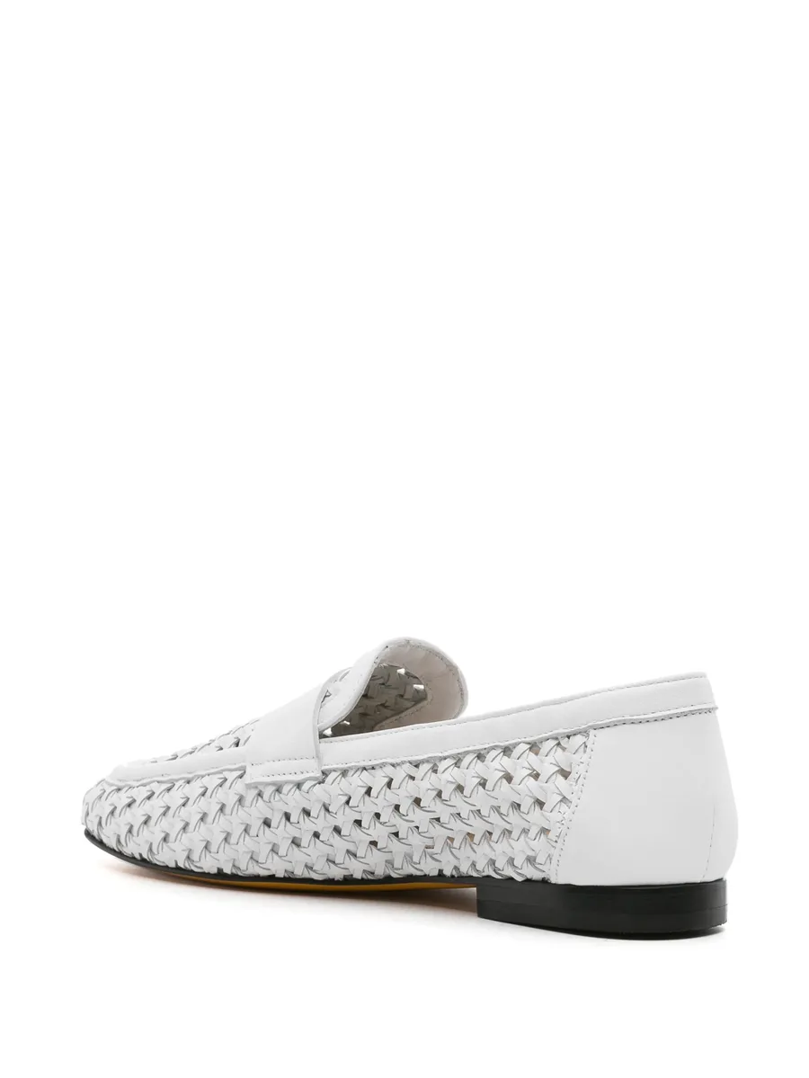 interwoven leather loafers 6