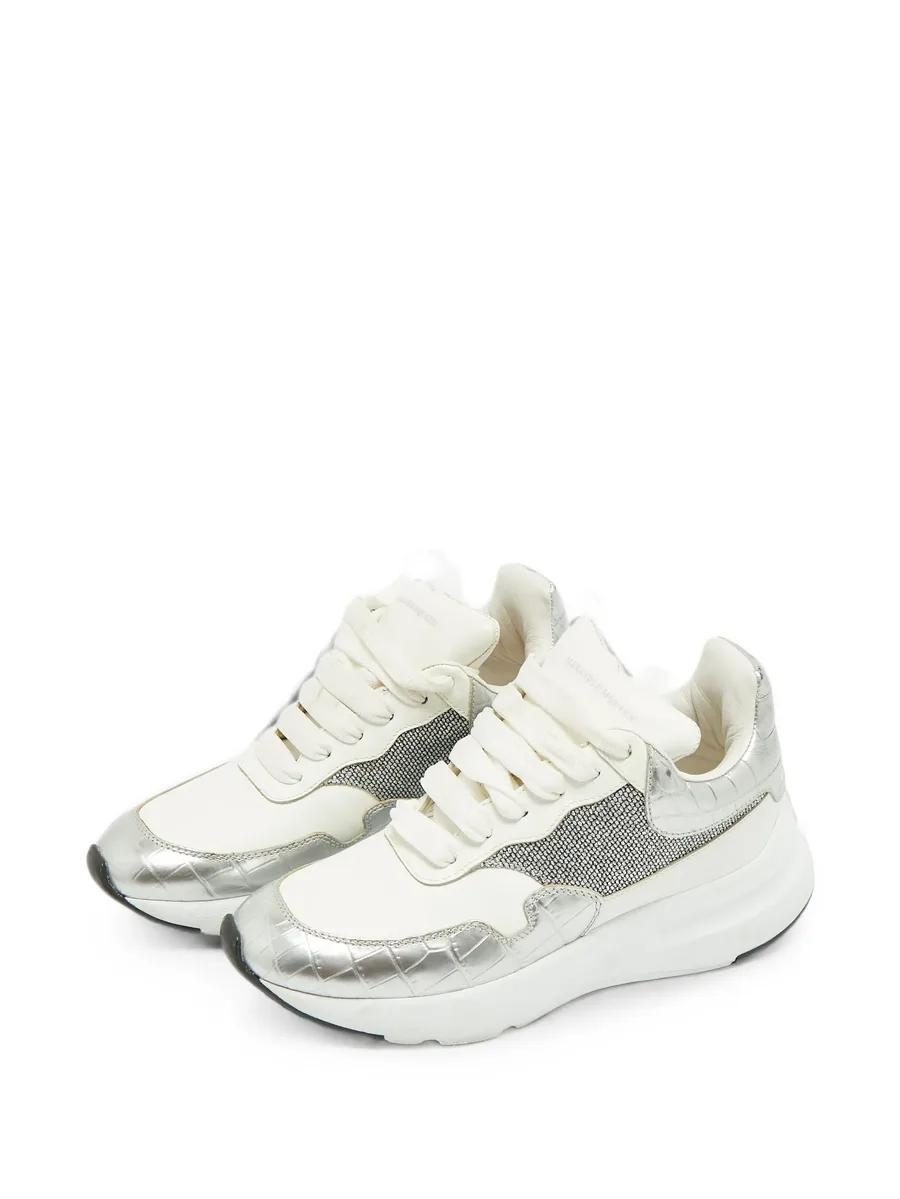 Oversized croc-embossed sneakers 2