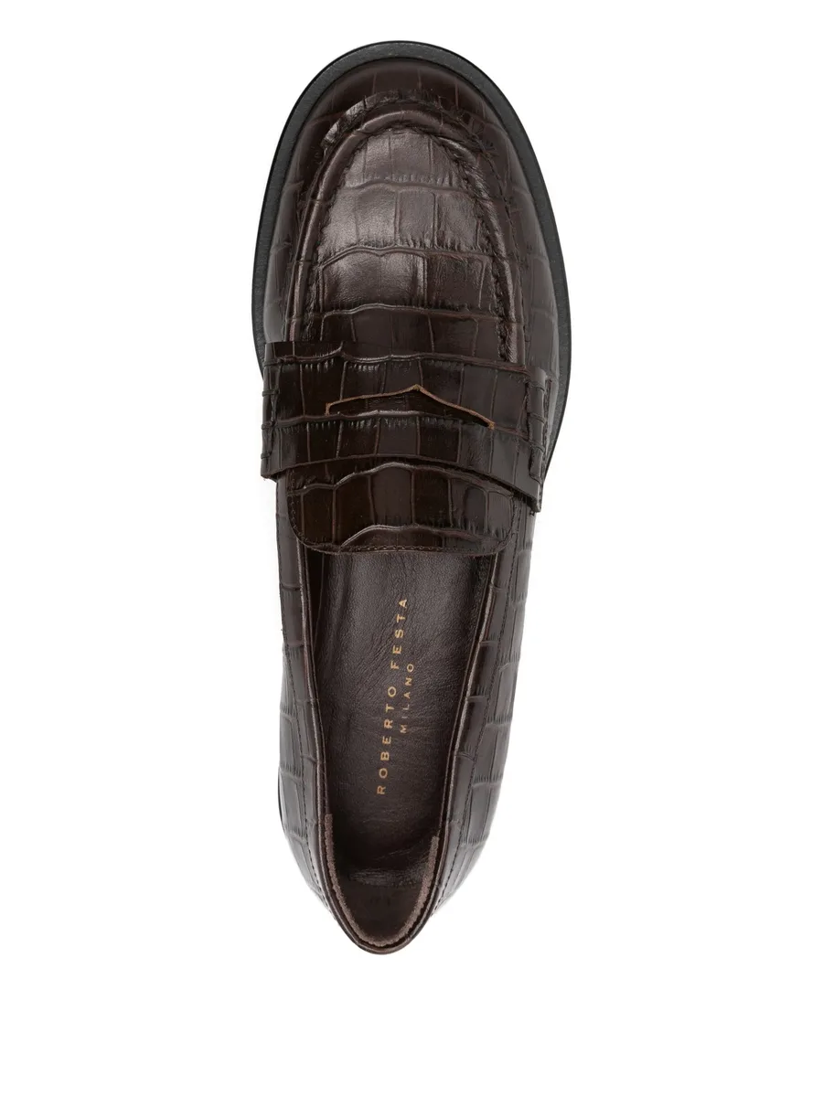 Xander crocodile-effect loafers 7