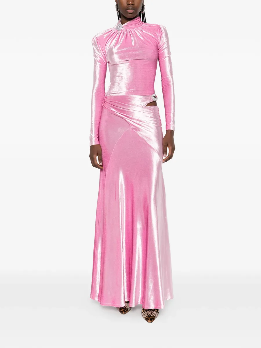 длинная юбка с брошью 3