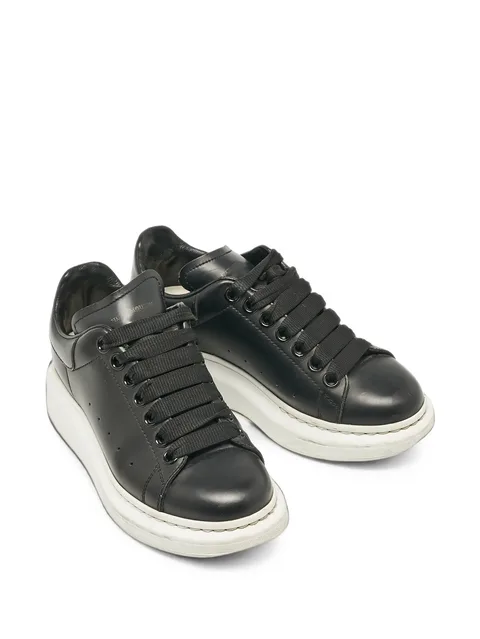 Oversized leather low-top sneakers