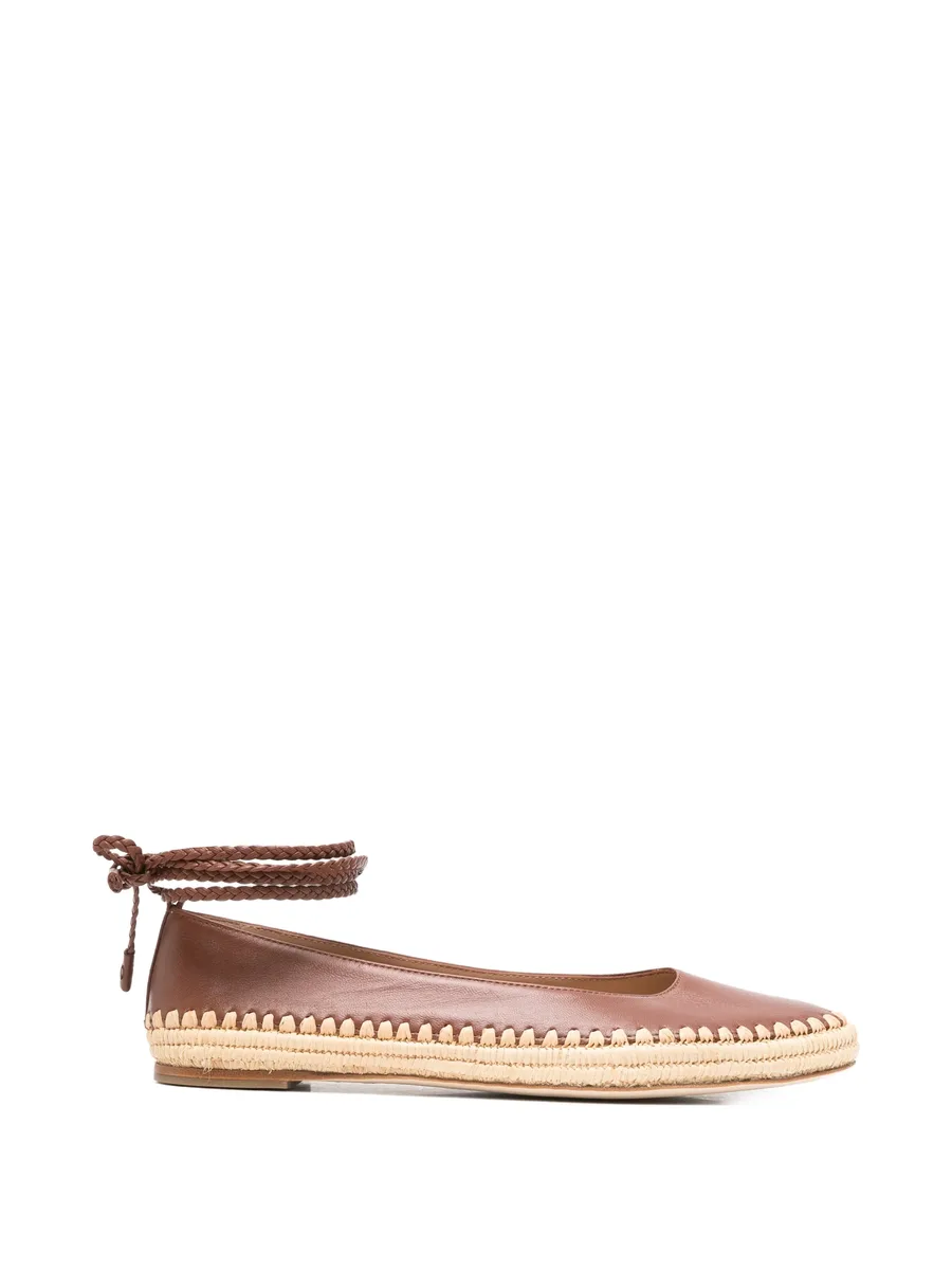 braided-trim leather ballet flats 2