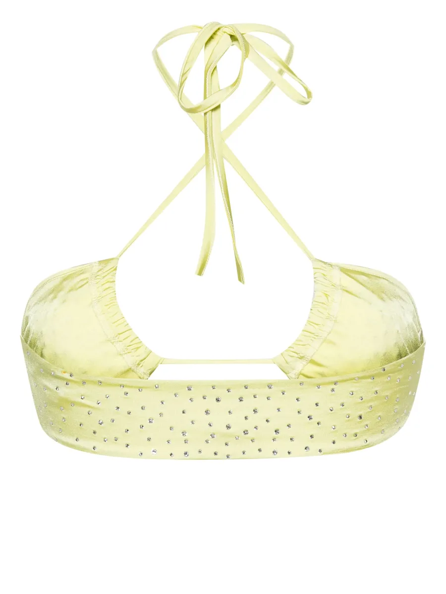 crystal-embellished halterneck bikini top 3