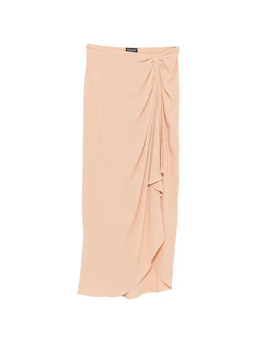 draped button-detail skirt 1