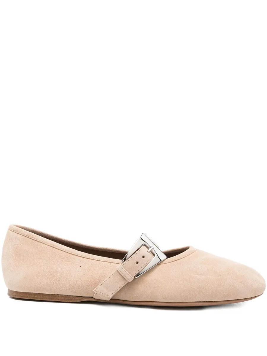 buckle-strap suede flats 2