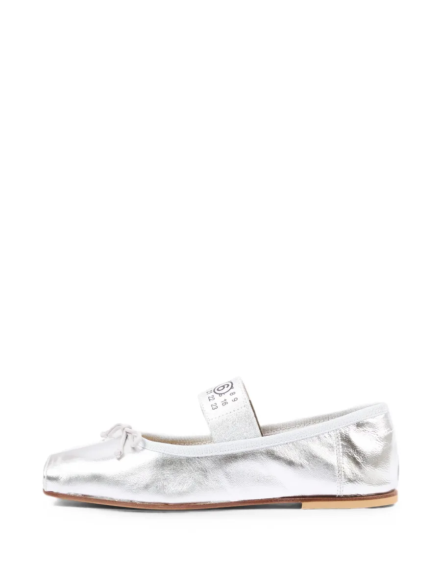 metallic square-toe ballet flats 5