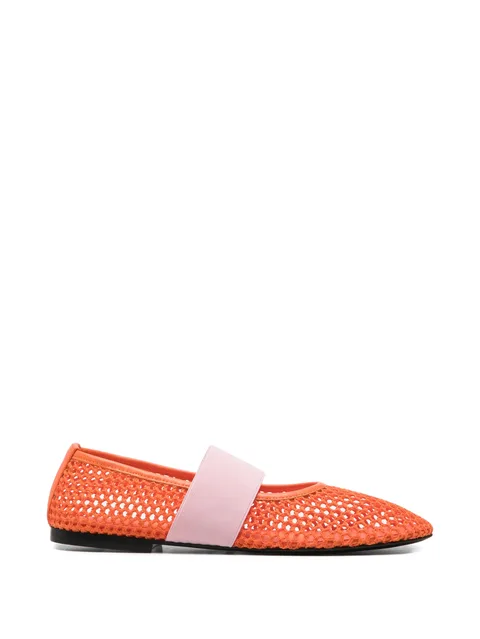 net strap ballet flats