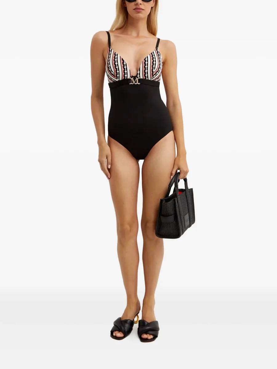 Crystal monogram-print swimsuit 10