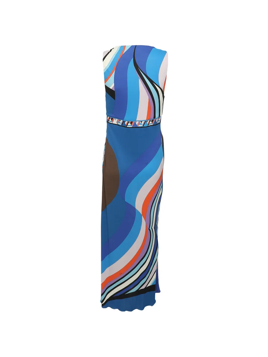 midi geometric-print sleeveless dress 1
