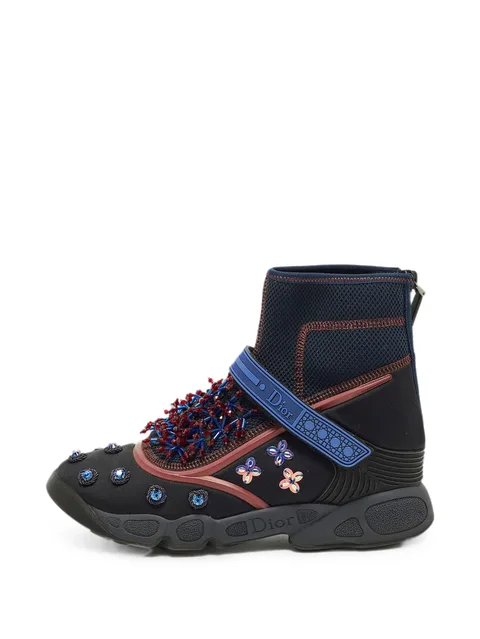 Fusion crystal-embellished high-top sneakers