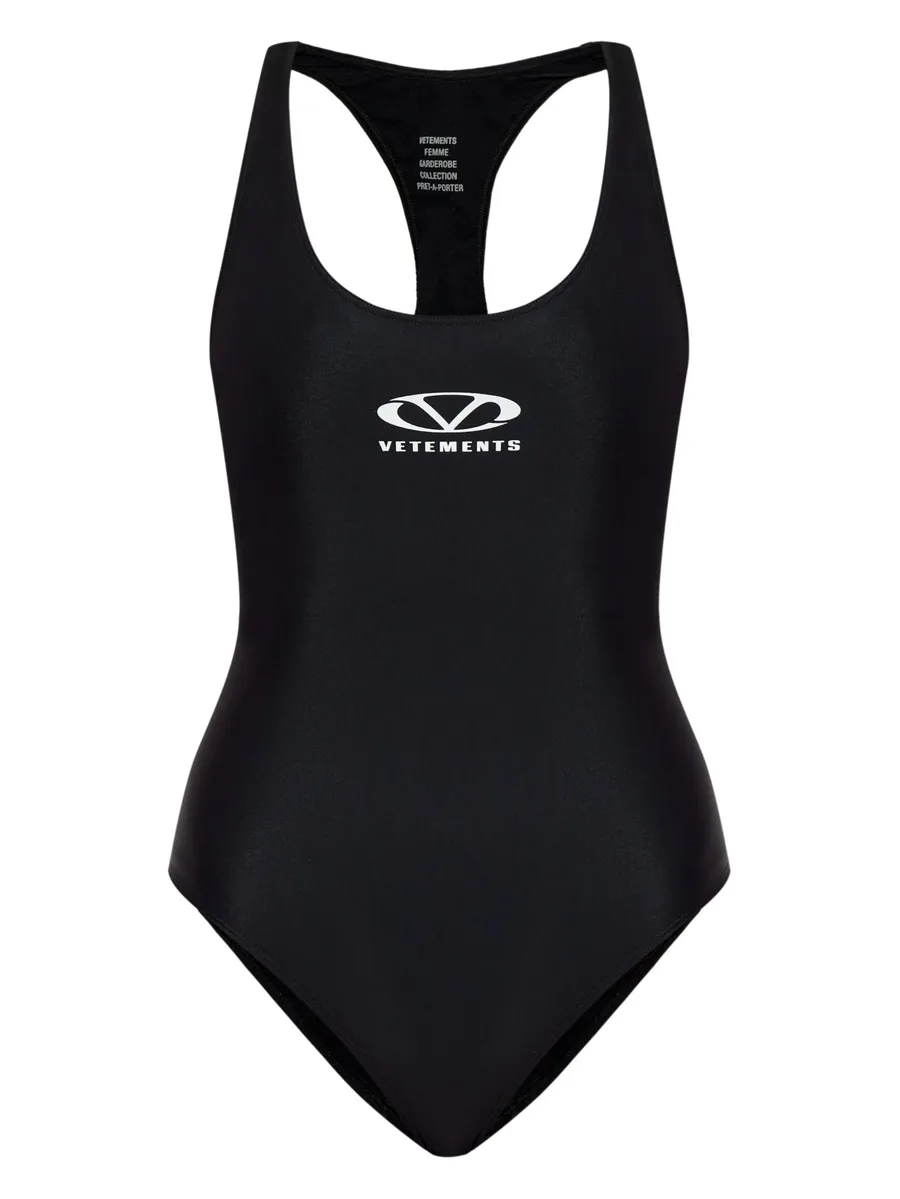 logo-print swimsuit 1
