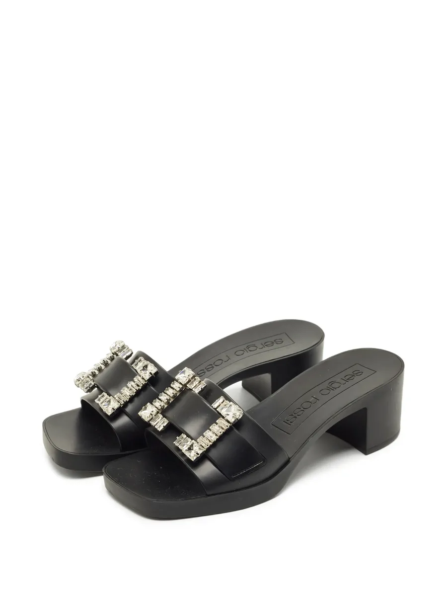 crystal embellished block heel sandals 3