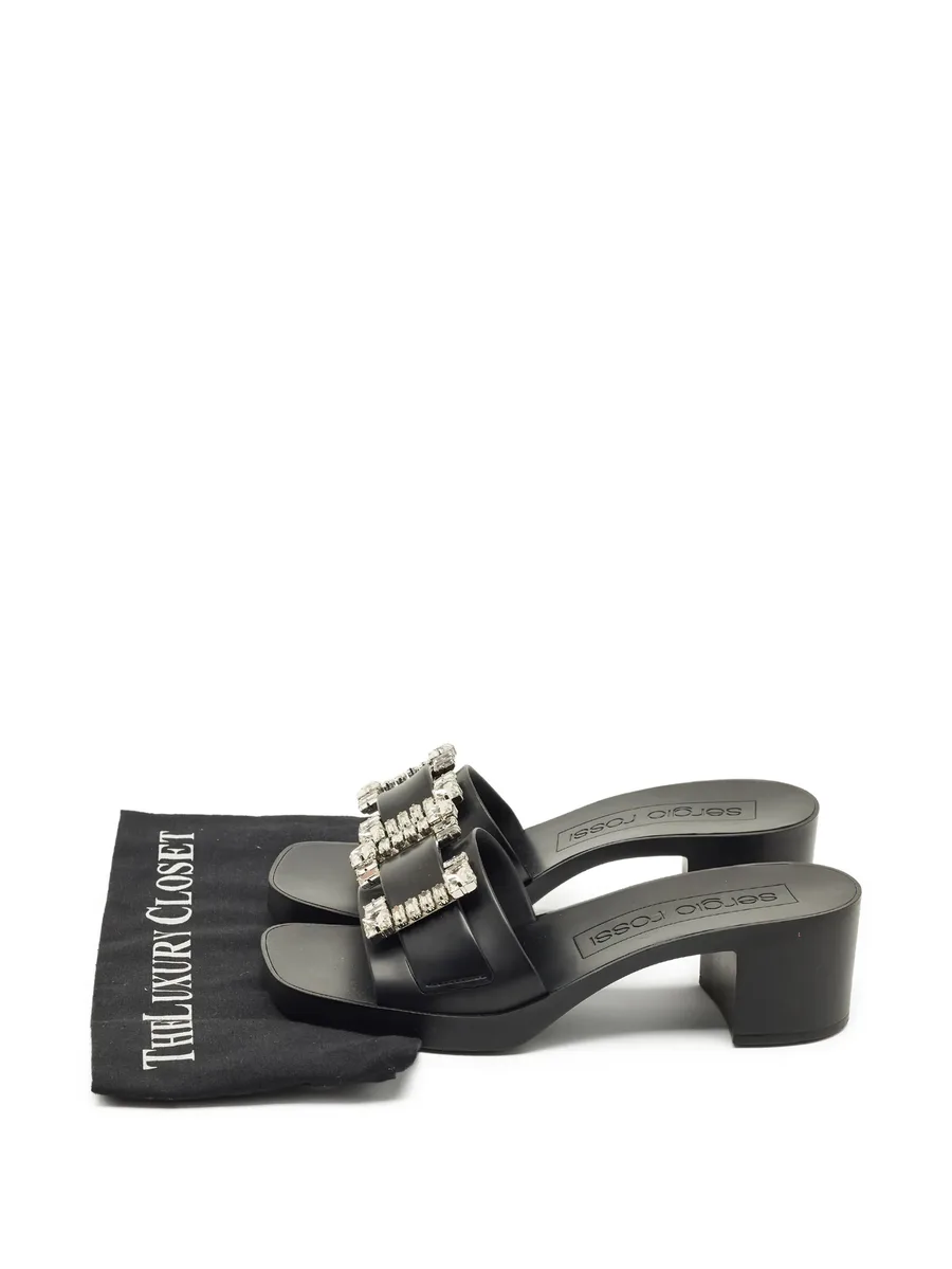 crystal embellished block heel sandals 8