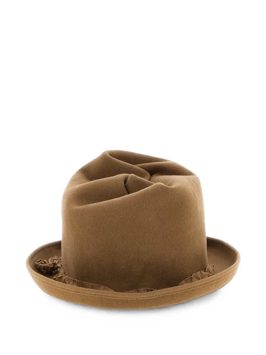 curled asymmetric-crown hat 3