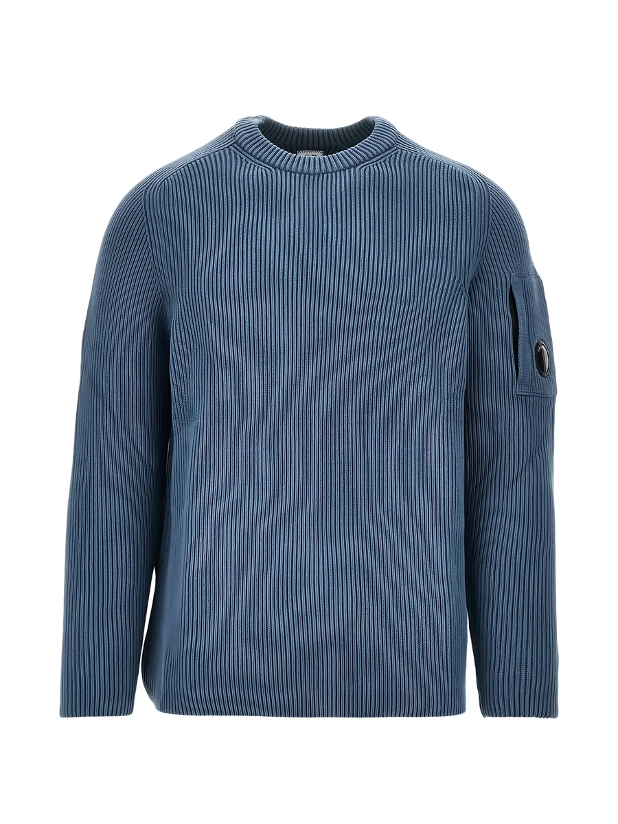 full rib cotton Lens crewneck sweater 1