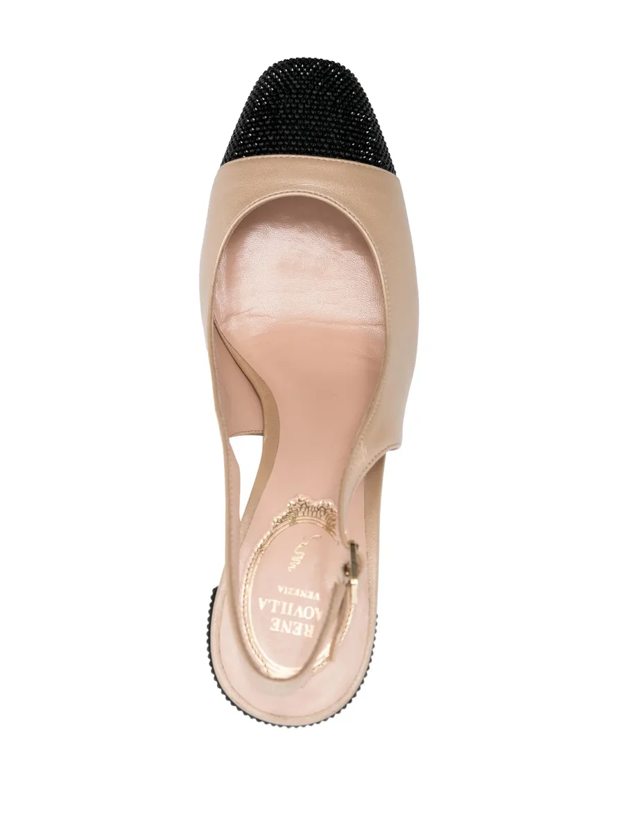 80mm two-tone rhinestone-embellished pumps 8