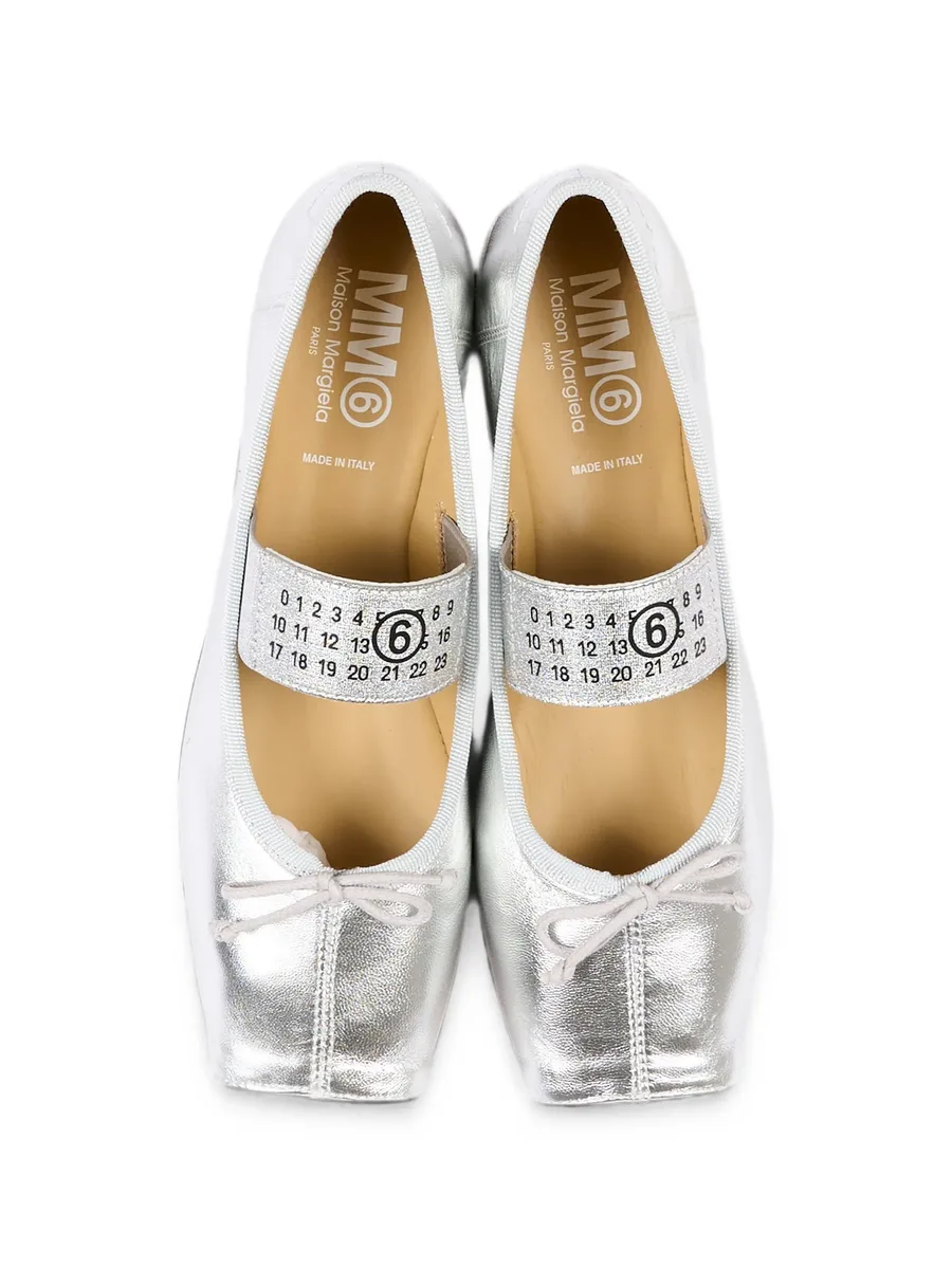 metallic square-toe ballet flats 4