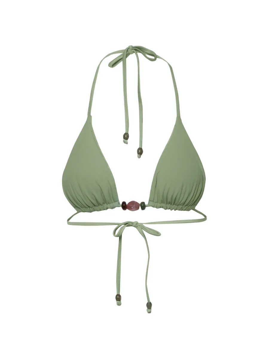 Kaia self-tie stone-embellished bikini top 3