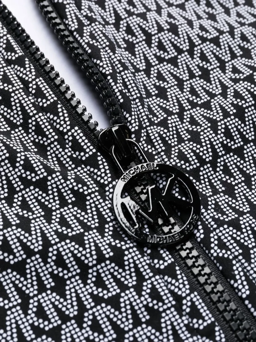 monogram-print zip-up bikini top 5