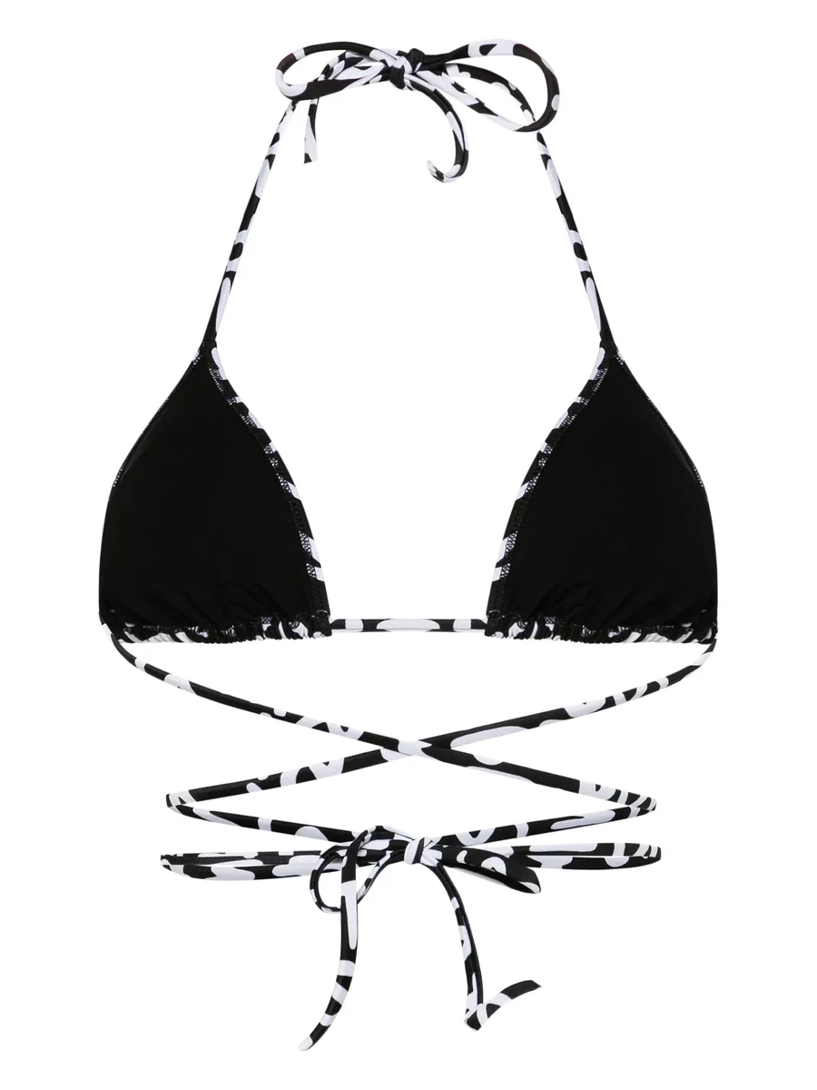logo-print triangle bikini top 3