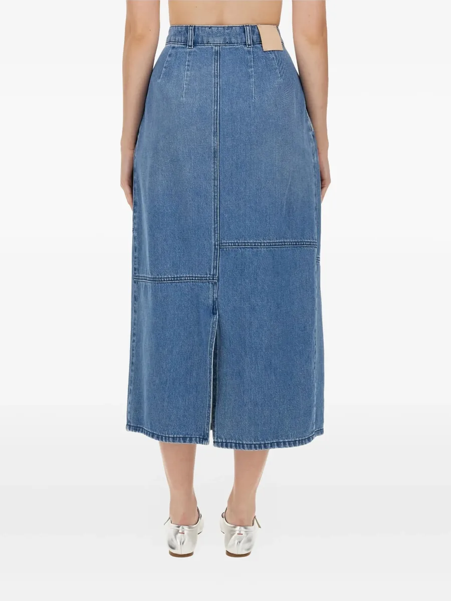 pleated denim skirt 8