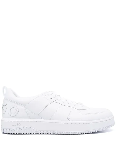 logo-embossed lace-up sneakers
