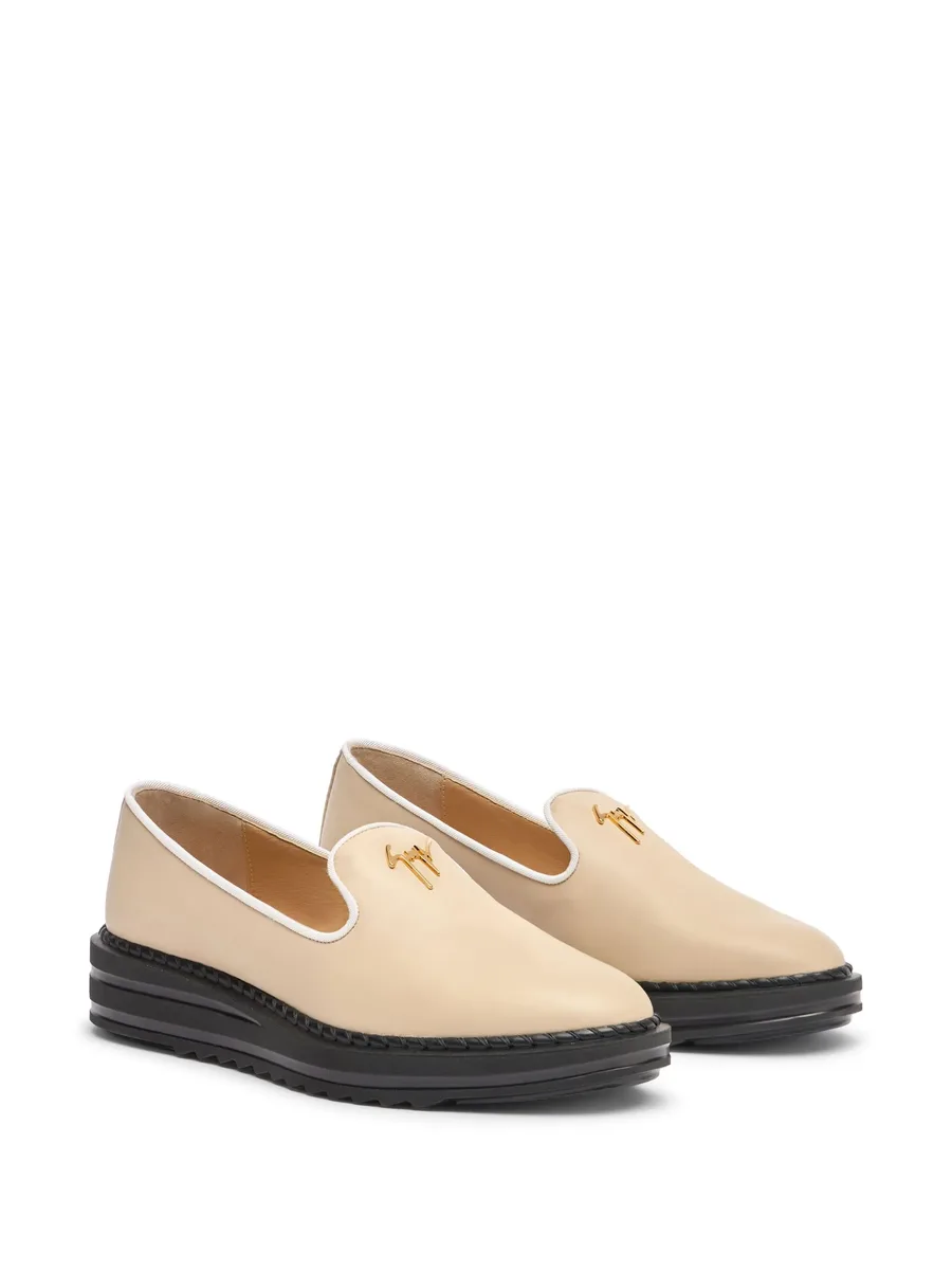 Tim logo-lettering loafers 4