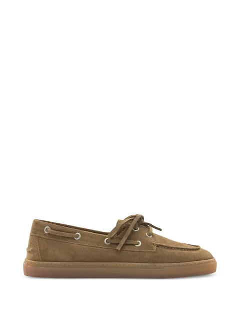 lace-up suede loafers