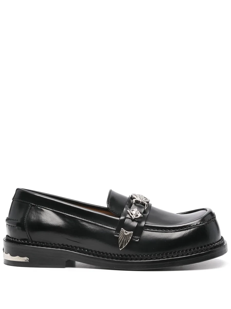 metallic-detail loafers 2