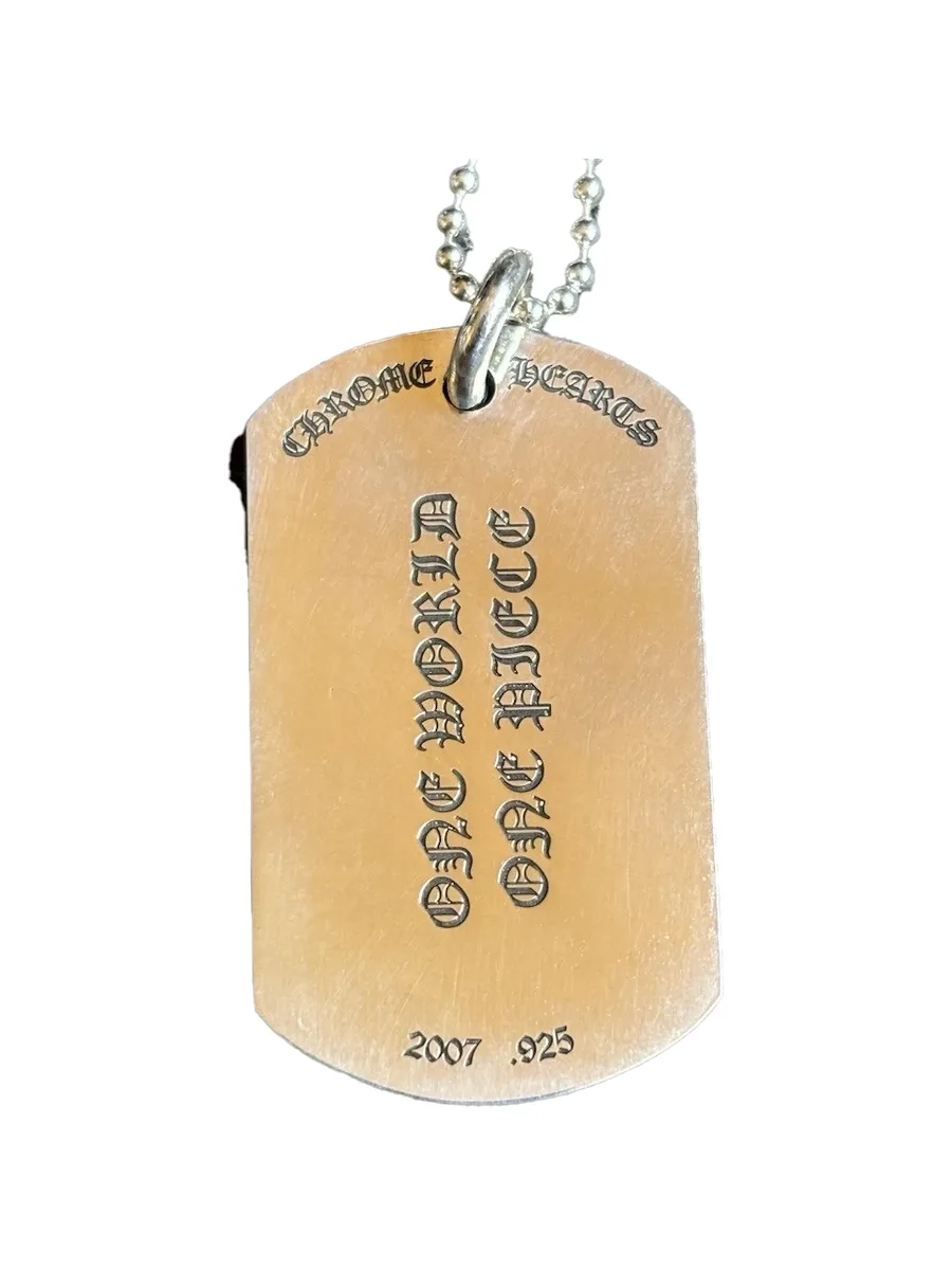 Fleur Dog Tag with ball chain "Silver" 2