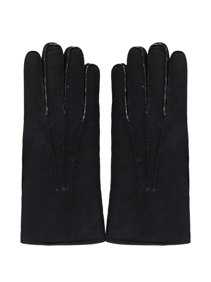shearling-lined suede gloves 1