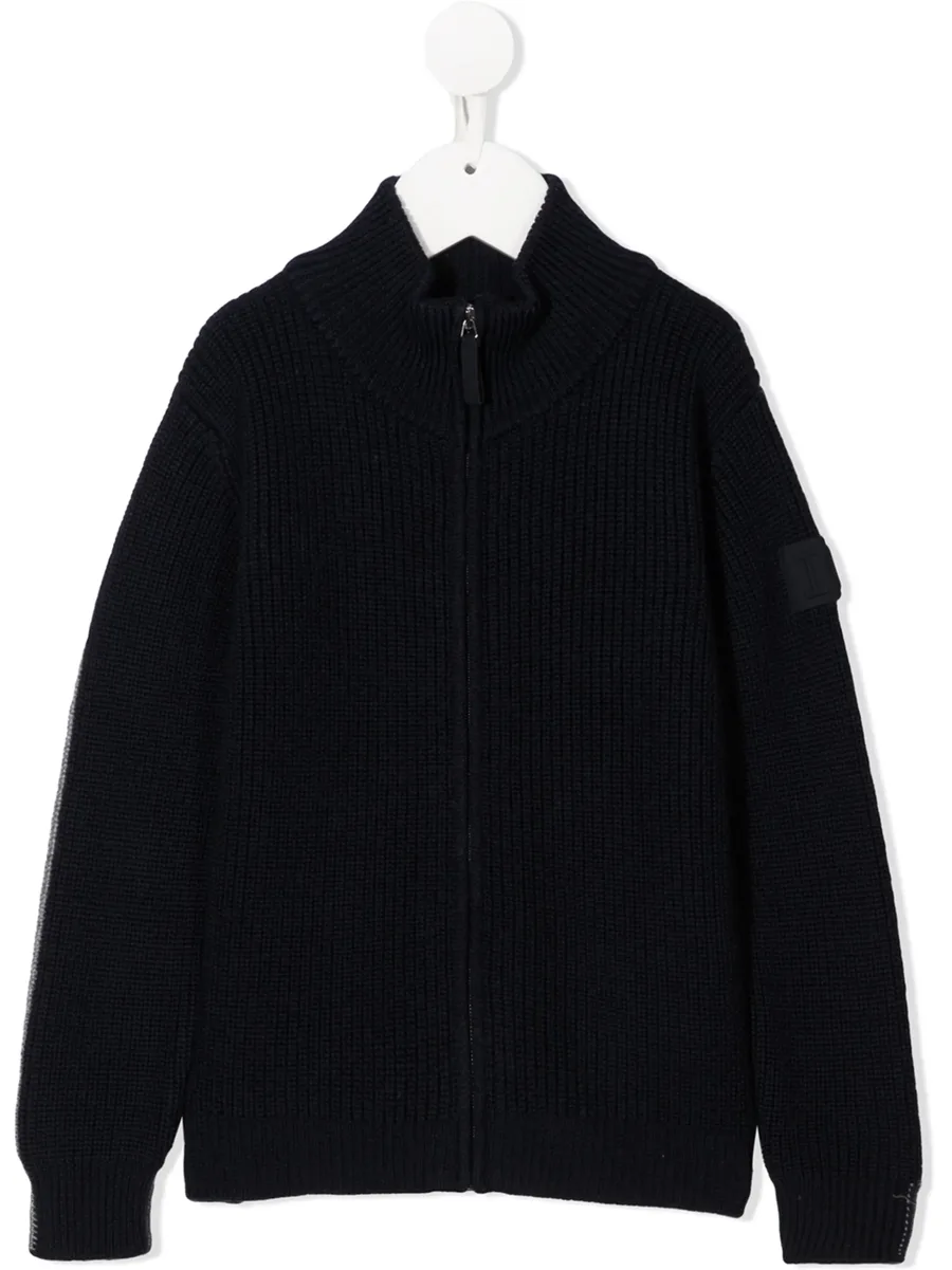 reversible zip-up knitred jacket 1