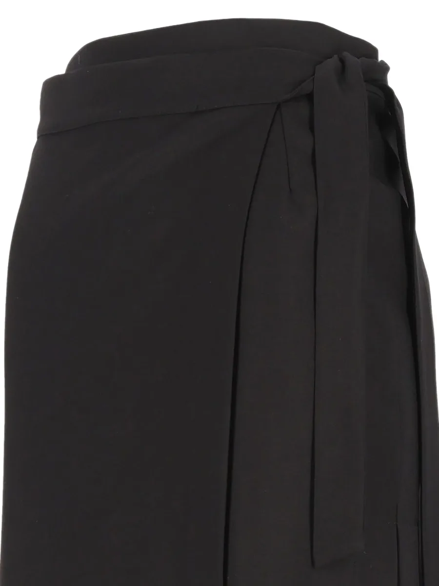 wrap-style belted midi skirt 4