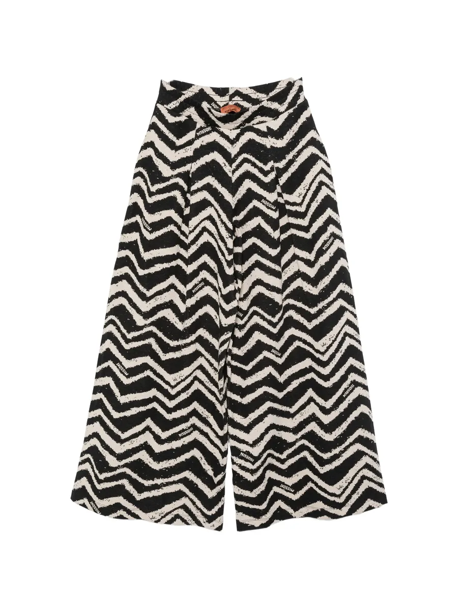 zigzag-print palazzo pants 1