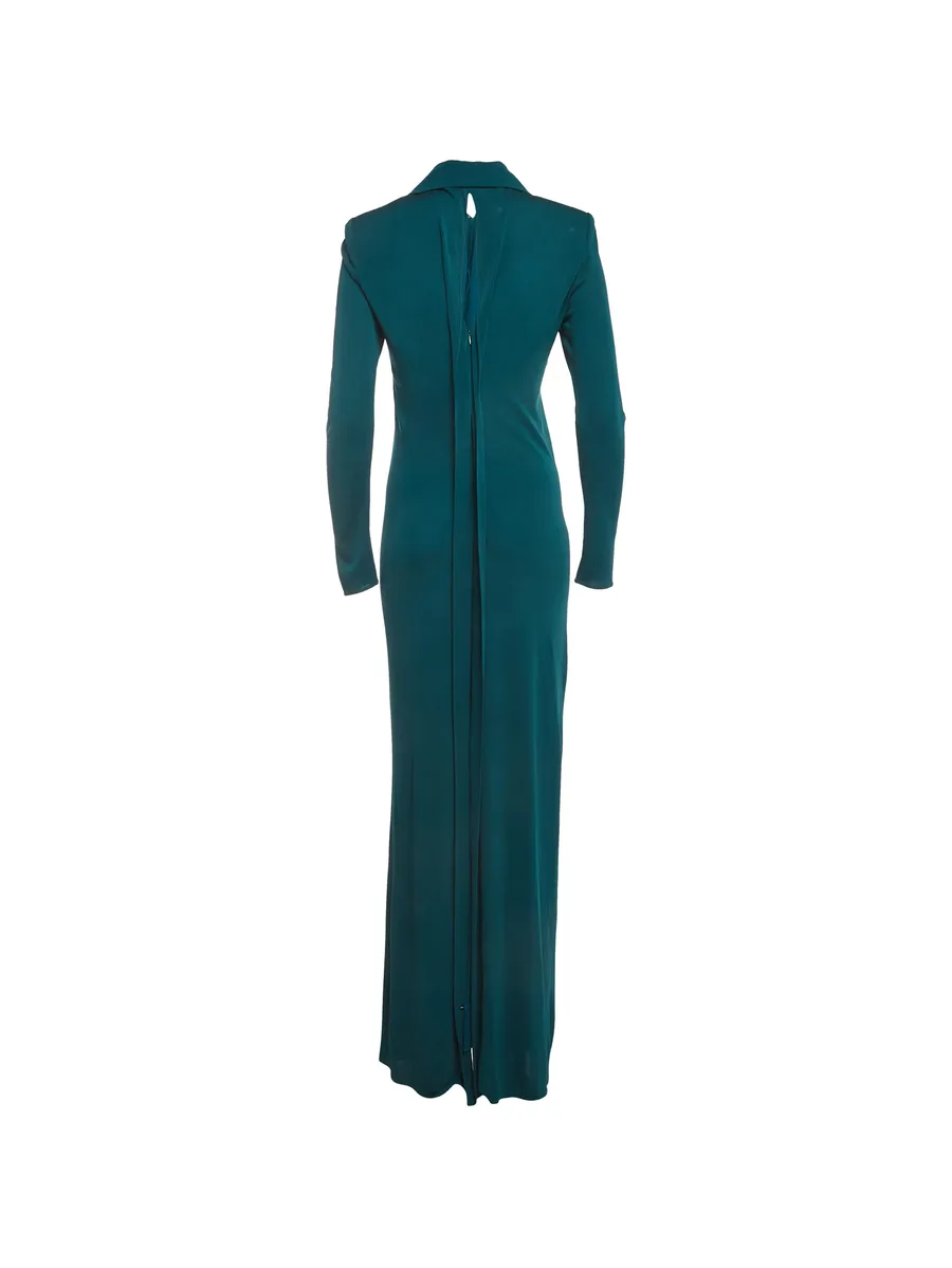 gathered long-sleeve maxi dress 2