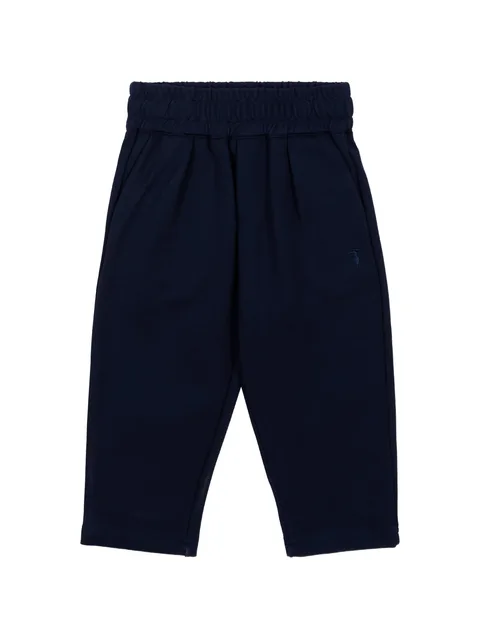 elasticated-waistband logo-embroidered trousers