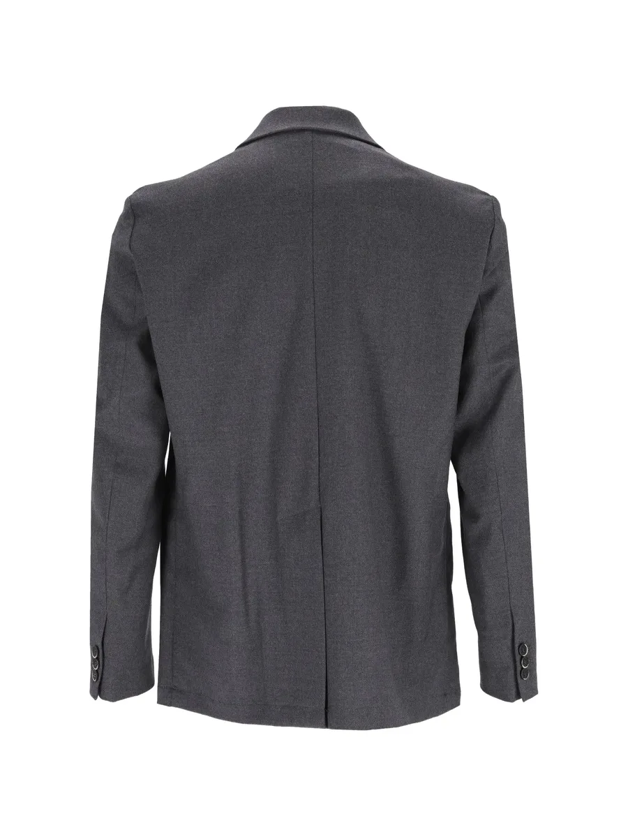 flannel single-breasted blazer 2