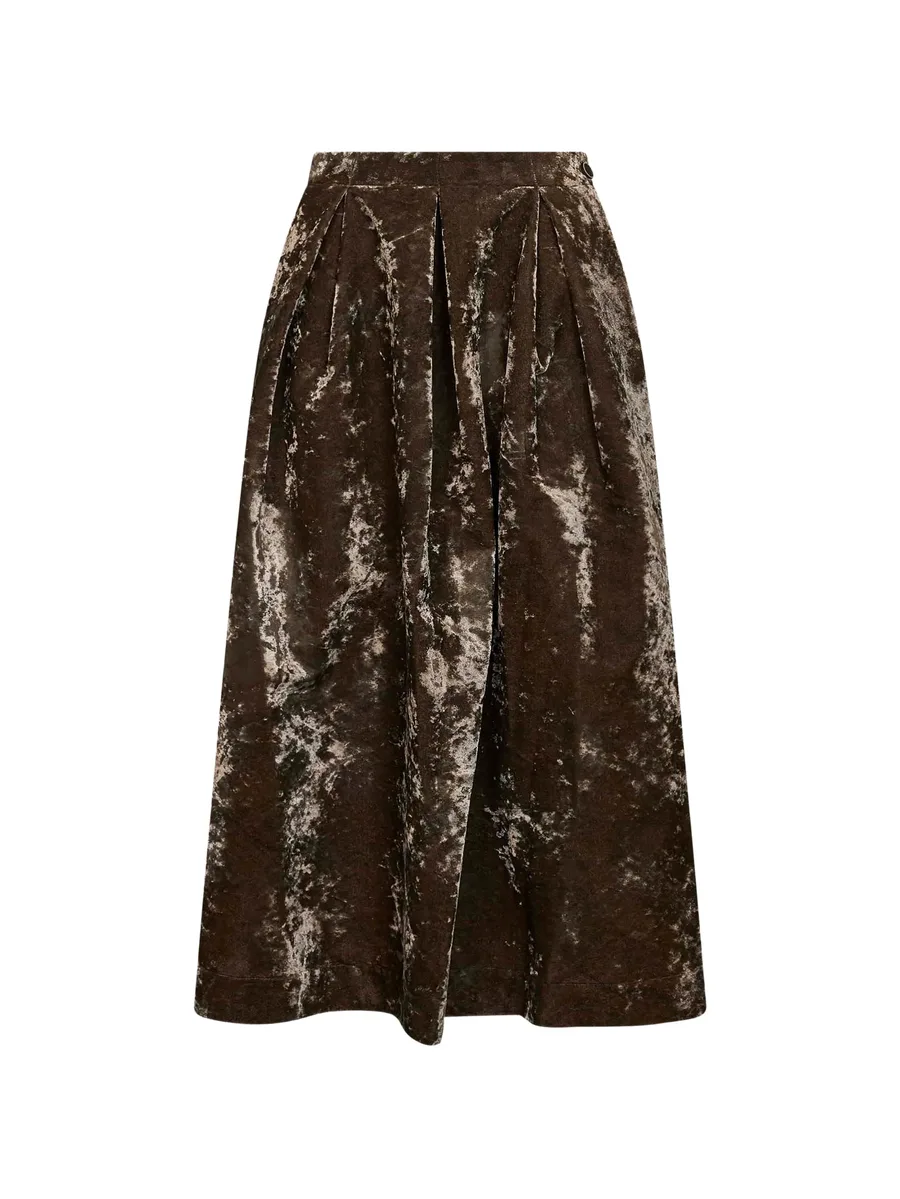 inverted-pleat flared midi skirt 1