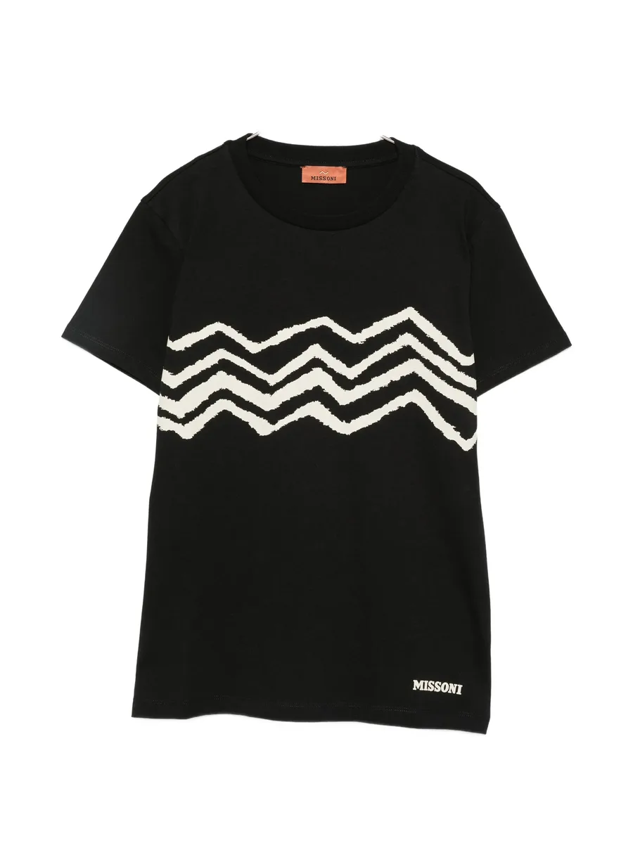 zigzag-print T-shirt 1